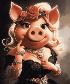 Cute Miss Piggy Cartoon Diamond Painting