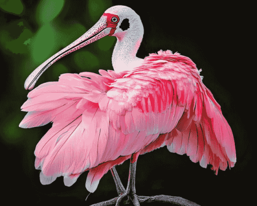 Cute Roseate Spoonbill Bird Diamond Painting