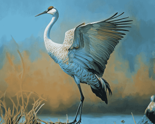 Cute Sandhill Crane Diamond Painting