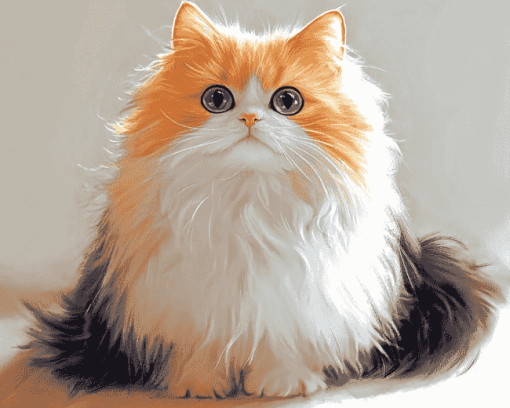 Cute Semi Longhair Cat Diamond Painting