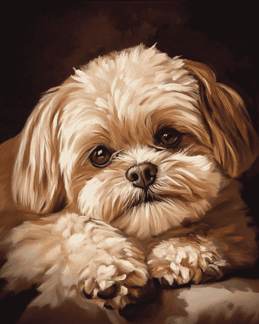 Cute Shihpoo Puppy Diamond Painting