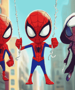 Cute Spidey and Superhero Friends Diamond Painting