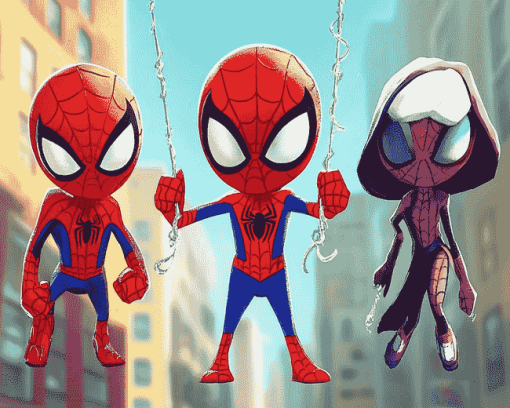 Cute Spidey and Superhero Friends Diamond Painting