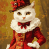 Cute Victorian Kitty Diamond Painting