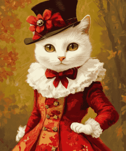 Cute Victorian Kitty Diamond Painting