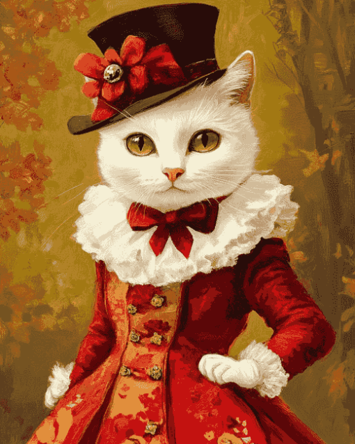 Cute Victorian Kitty Diamond Painting