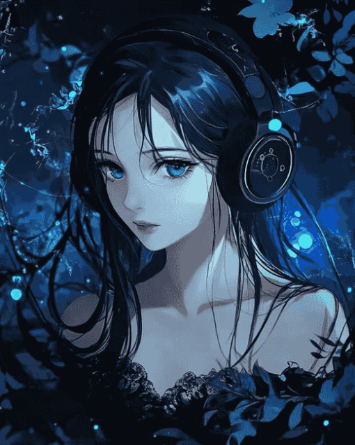 Dark Anime Girl Nightcore Diamond Painting