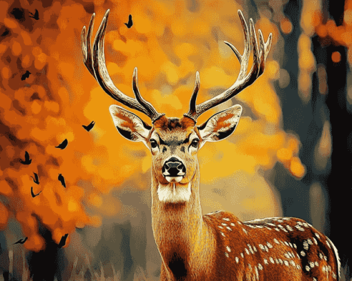 Deer Antlers Nature Diamond Painting