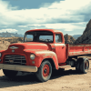 Desert Old Red Truck Diamond Painting
