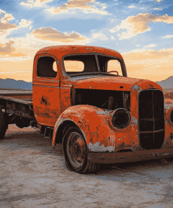 Desert Old Truck Scene Diamond Painting