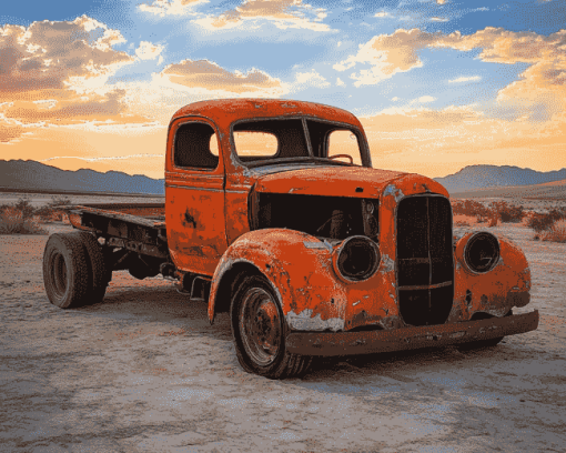 Desert Old Truck Scene Diamond Painting