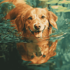 Dog in Water Diamond Painting