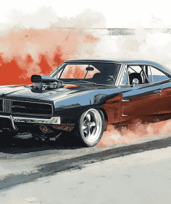 Doms Charger Muscle Car Diamond Painting