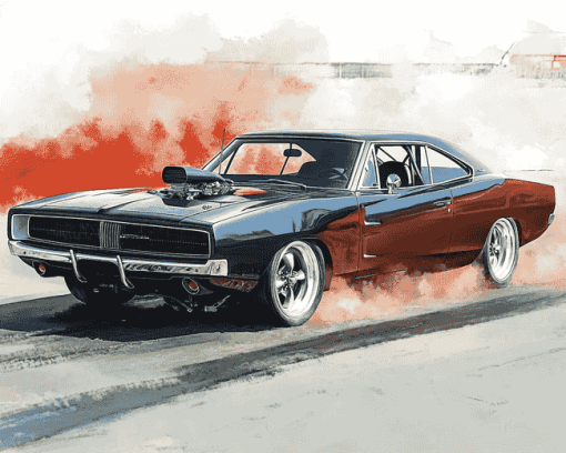 Doms Charger Muscle Car Diamond Painting