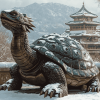 Dragon Turtle Statue in Winter Diamond Painting