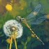 Dragonfly and Dandelion Diamond Painting