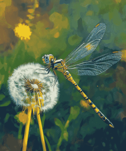 Dragonfly and Dandelion Diamond Painting