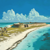 Dry Tortugas Beach Island Diamond Painting