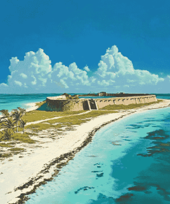 Dry Tortugas Beach Island Diamond Painting