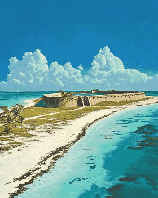 Dry Tortugas Beach Island Diamond Painting