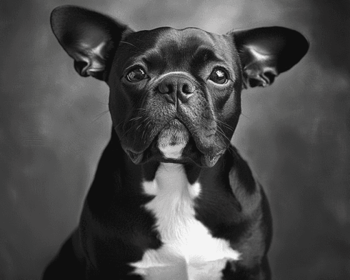 Elegant Black And White Puppies Diamond Painting