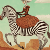 Elegant Woman Riding Zebra Diamond Painting