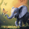 Elephant and Butterfly Fantasy Diamond Painting