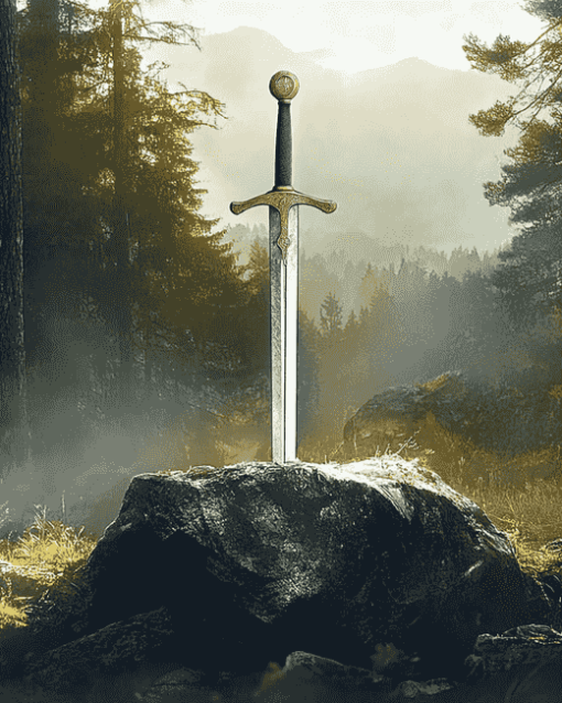 Excalibur Fantasy Sword Diamond Painting