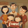 F Is for Family Cartoon Diamond Painting