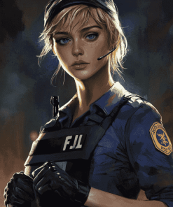 FBI Girl Cartoon Diamond Painting