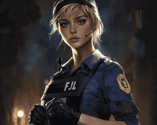 FBI Girl Cartoon Diamond Painting