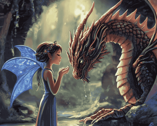 Fairy and Dragon Animation Diamond Painting