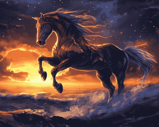 Fantasy Horse Sunset Diamond Painting