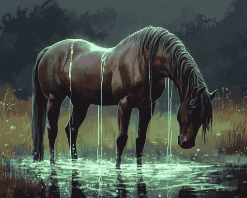 Fantasy Horse in Water Diamond Painting