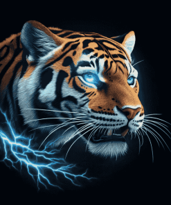 Fantasy Lightning Tiger Art Diamond Painting