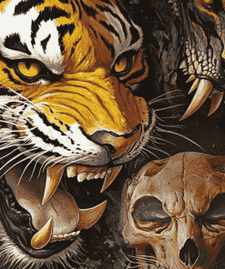 Fantasy Tigers and Skulls Diamond Painting