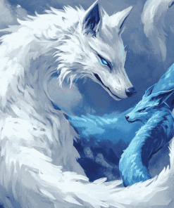 Fantasy Wolf Dragon Diamond Painting