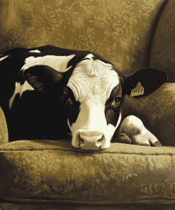 Farmhouse Cow Relaxation Diamond Painting