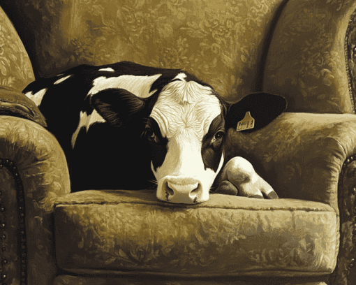 Farmhouse Cow Relaxation Diamond Painting