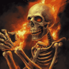 Fiery Skeleton Diamond Painting