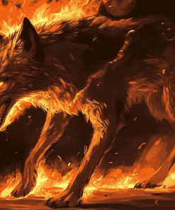 Fire Wolves Diamond Painting