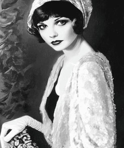 Flapper Woman Black and White Diamond Painting