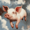 Flying Pig Cartoon Diamond Painting