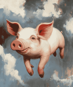 Flying Pig Cartoon Diamond Painting