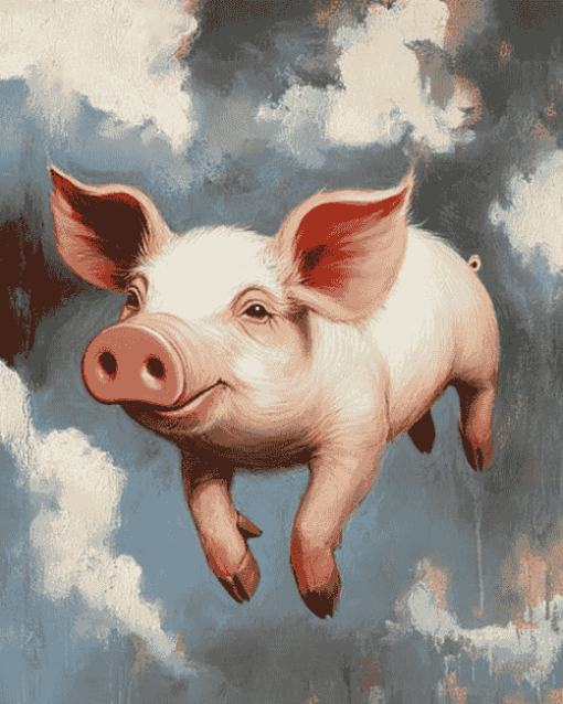 Flying Pig Cartoon Diamond Painting