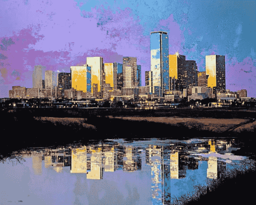 Fort Worth Skyline Art Diamond Painting