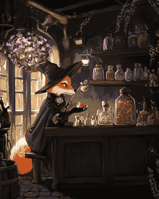 Fox Witch Animated Art Diamond Painting