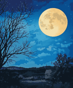 Full Moon Sky Diamond Painting