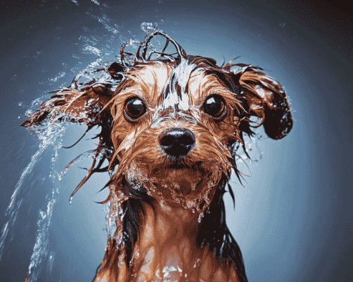 Funny Wet Puppy Diamond Painting