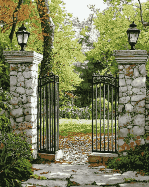 Garden Gate Landscape Diamond Painting